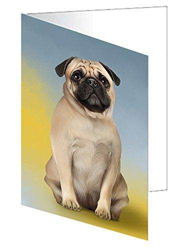 Pug Dog Handmade Artwork Assorted Pets Greeting Cards and Note Cards with Envelopes for All Occasions and Holiday Seasons GCD49031