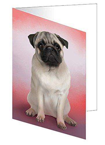 Pug Dog Handmade Artwork Assorted Pets Greeting Cards and Note Cards with Envelopes for All Occasions and Holiday Seasons GCD49034