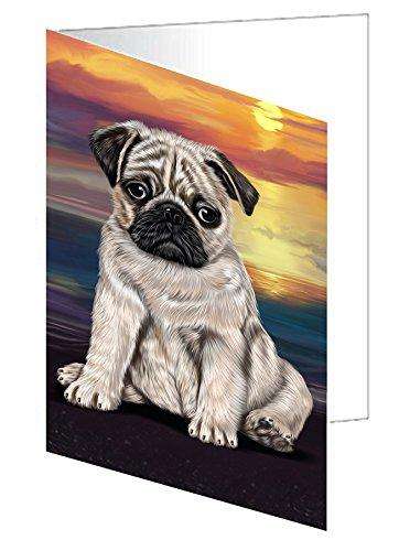 Pug Dog Handmade Artwork Assorted Pets Greeting Cards and Note Cards with Envelopes for All Occasions and Holiday Seasons