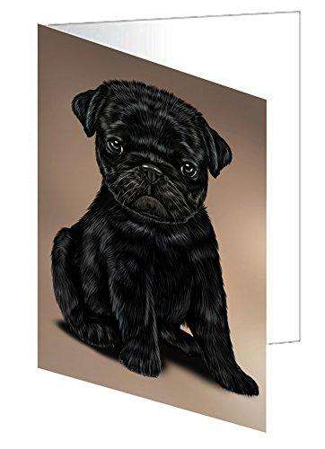 Pug Dog Handmade Artwork Assorted Pets Greeting Cards and Note Cards with Envelopes for All Occasions and Holiday Seasons