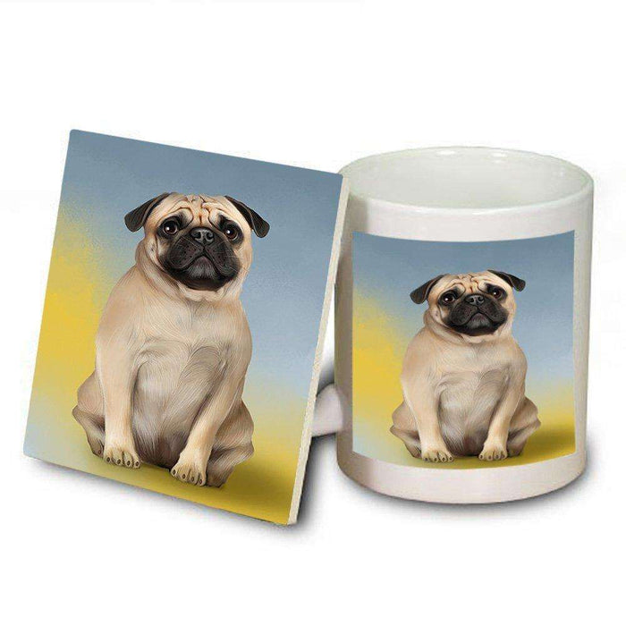 Pug Dog Mug and Coaster Set MUC48343