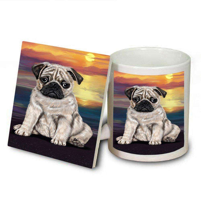 Pug Dog Mug and Coaster Set