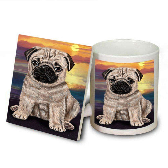 Pug Dog Mug and Coaster Set