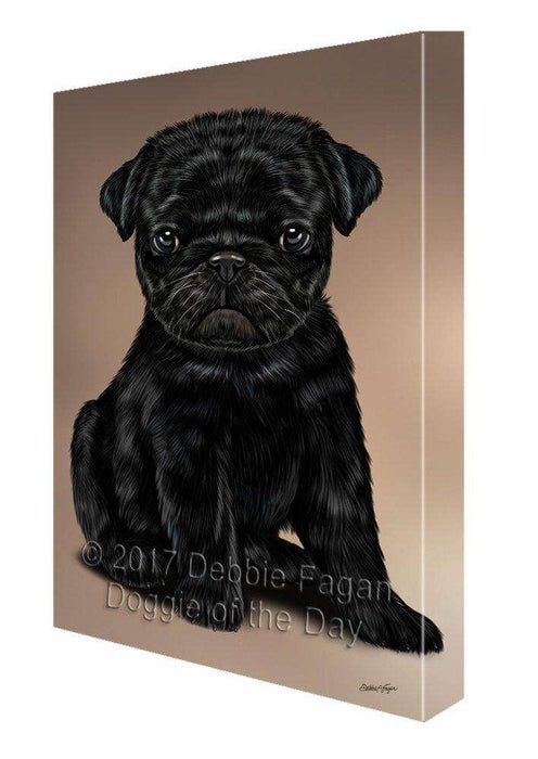 Pug Dog Painting Printed on Canvas Wall Art Signed