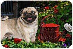 Pug Tempered Cutting Board 25 Cent Kisses