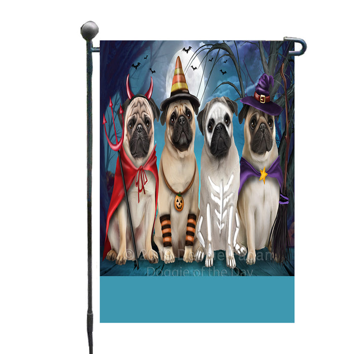 Personalized Happy Halloween Trick or Treat Pug Dogs Custom Garden Flag GFLG64370