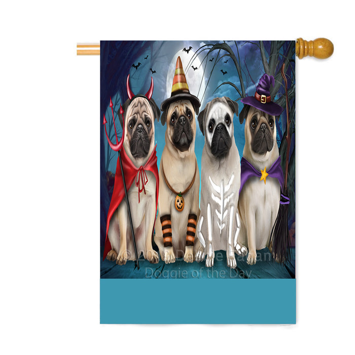 Personalized Happy Halloween Trick or Treat Pug Dogs Custom House Flag FLG64061