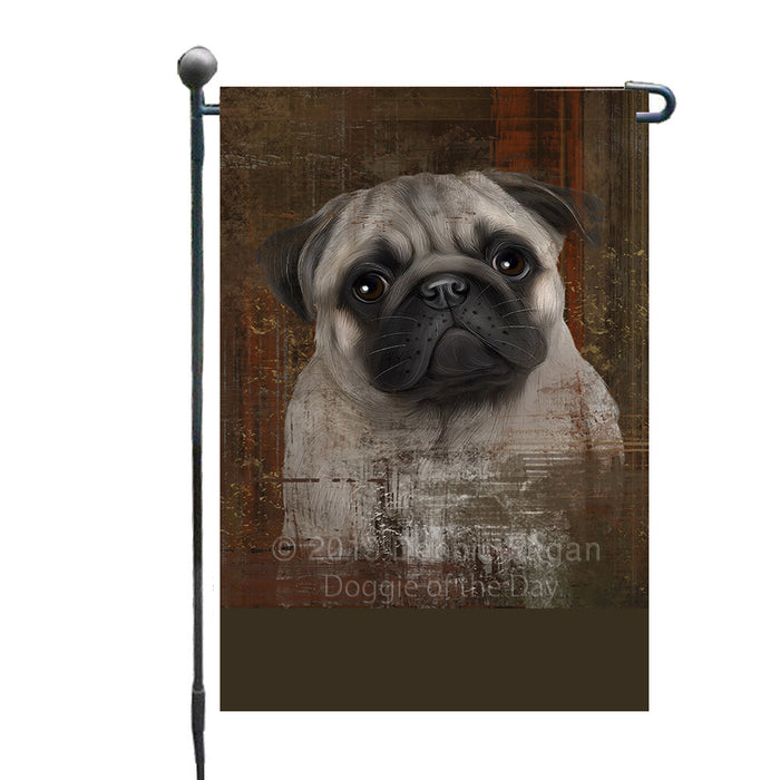 Personalized Rustic Pug Dog Custom Garden Flag GFLG63597