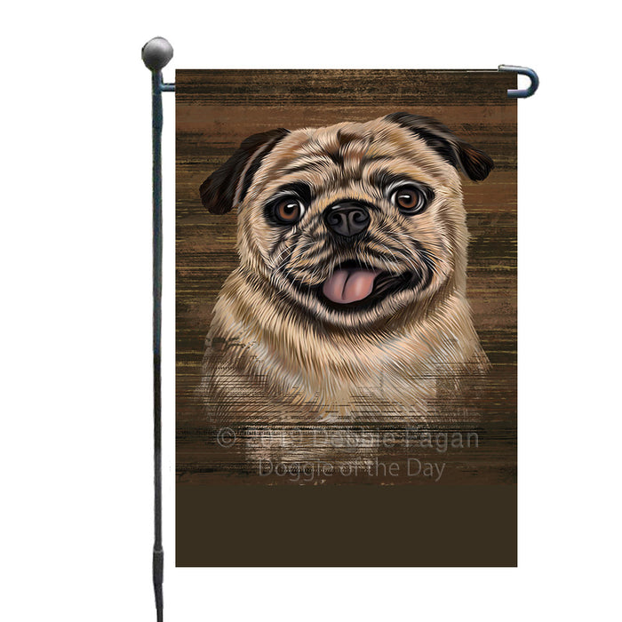 Personalized Rustic Pug Dog Custom Garden Flag GFLG63598