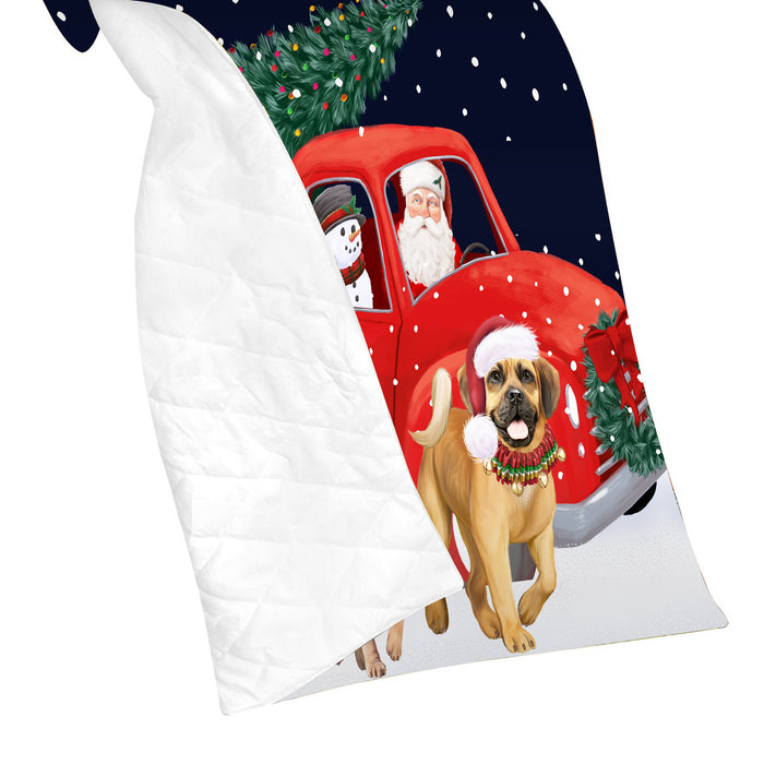 Christmas Express Delivery Red Truck Running Rottweiler Dogs Lightweight Soft Bedspread Coverlet Bedding Quilt QUILT60026