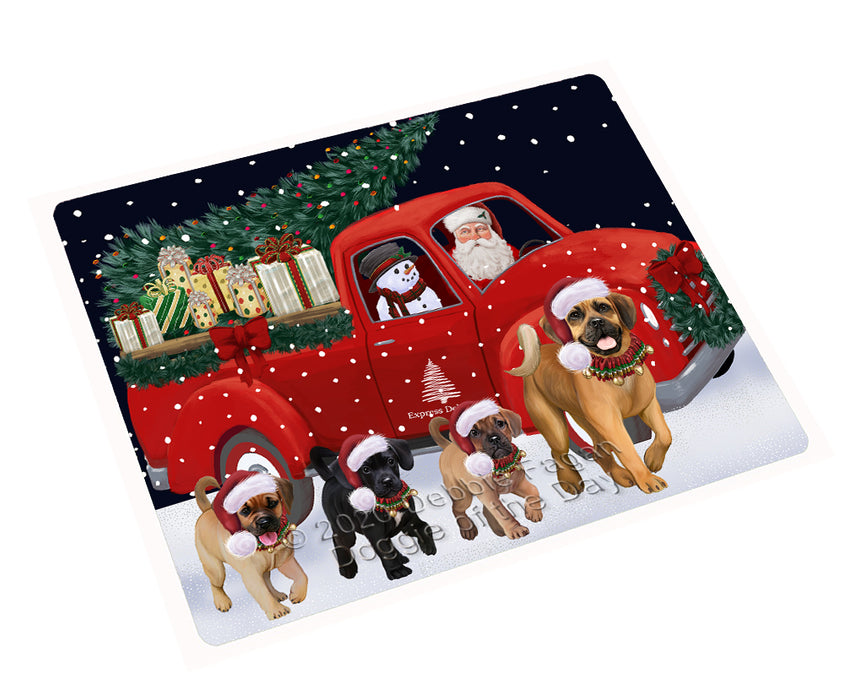 Christmas Express Delivery Red Truck Running Puggle Dogs Cutting Board - Easy Grip Non-Slip Dishwasher Safe Chopping Board Vegetables C77866