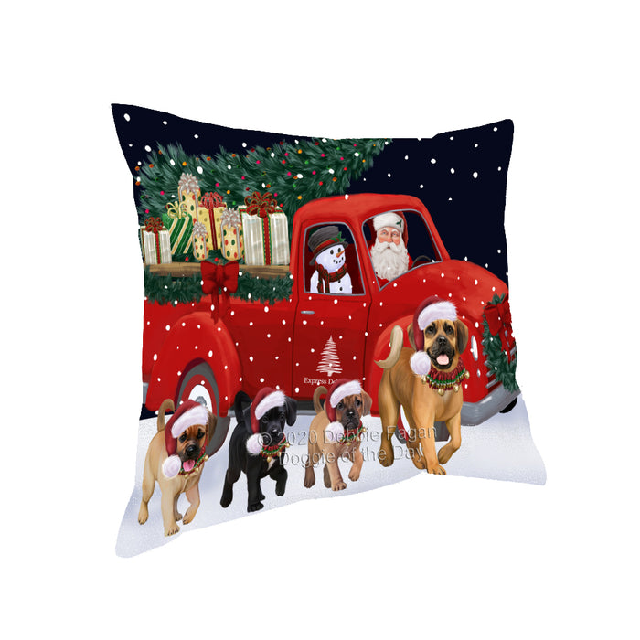 Christmas Express Delivery Red Truck Running Puggle Dogs Pillow PIL86168