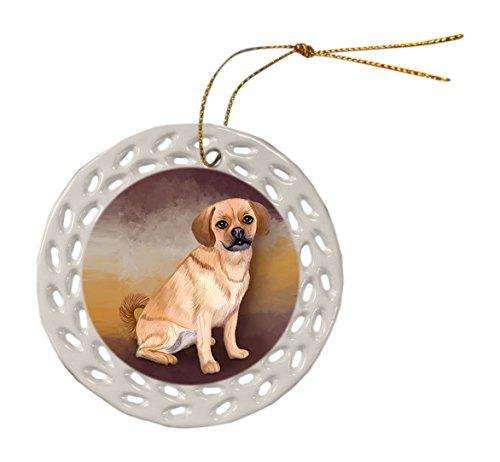 Puggle Dog Ceramic Doily Ornament DPOR48063