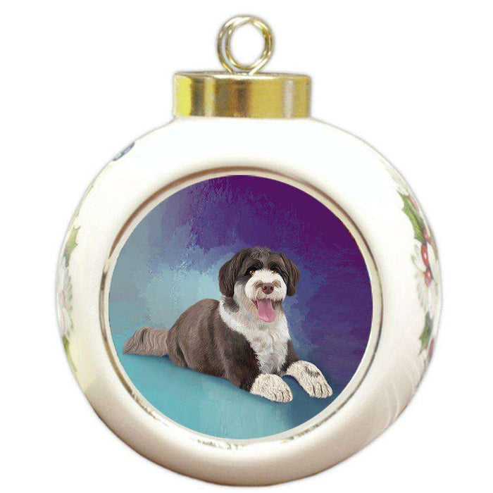 Puggle Dog Round Ball Christmas Ornament RBPOR48063
