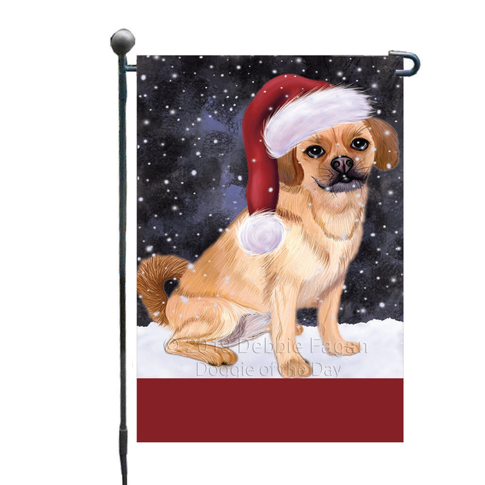 Personalized Let It Snow Happy Holidays Puggle Dog Custom Garden Flags GFLG-DOTD-A62412
