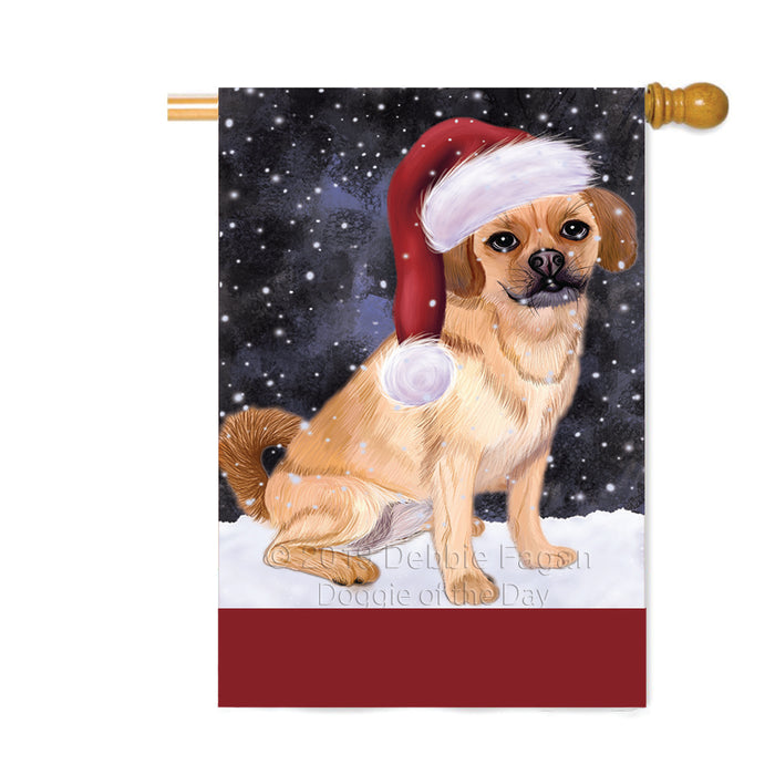 Personalized Let It Snow Happy Holidays Puggle Dog Custom House Flag FLG-DOTD-A62468