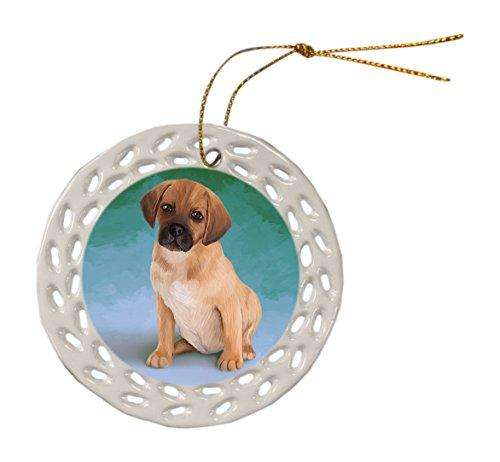 Puggle Puppy Ceramic Doily Ornament DPOR48064