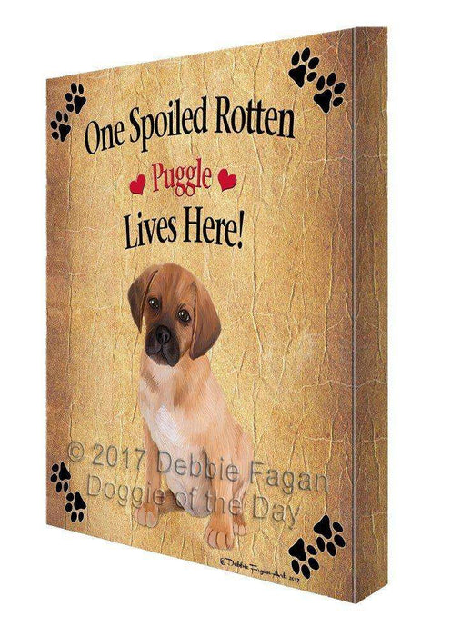 Puggle Puppy Spoiled Rotten Dog Canvas Wall Art D559