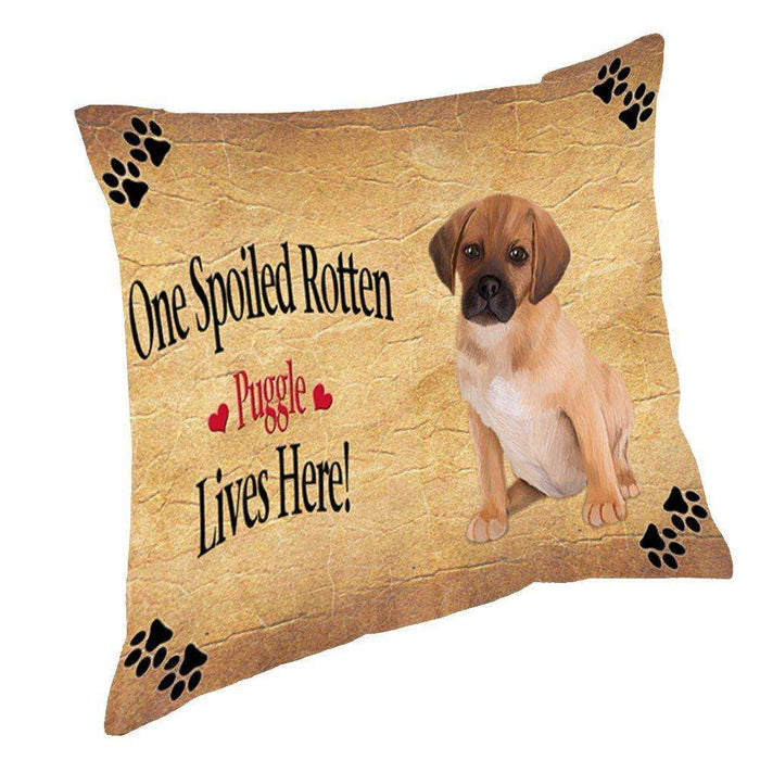 Puggle Puppy Spoiled Rotten Dog Throw Pillow
