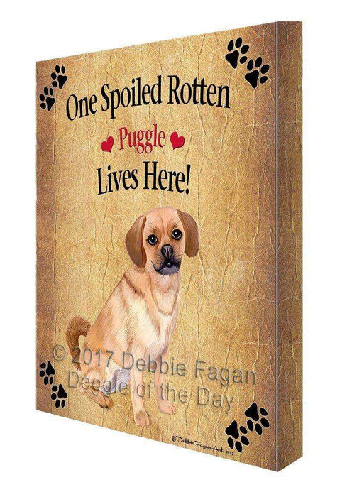 Puggle Spoiled Rotten Dog Canvas Wall Art D558