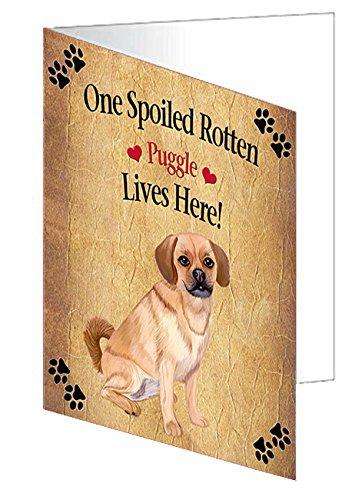 Puggle Spoiled Rotten Dog Handmade Artwork Assorted Pets Greeting Cards and Note Cards with Envelopes for All Occasions and Holiday Seasons