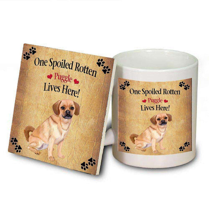 Puggle Spoiled Rotten Dog Mug and Coaster Set