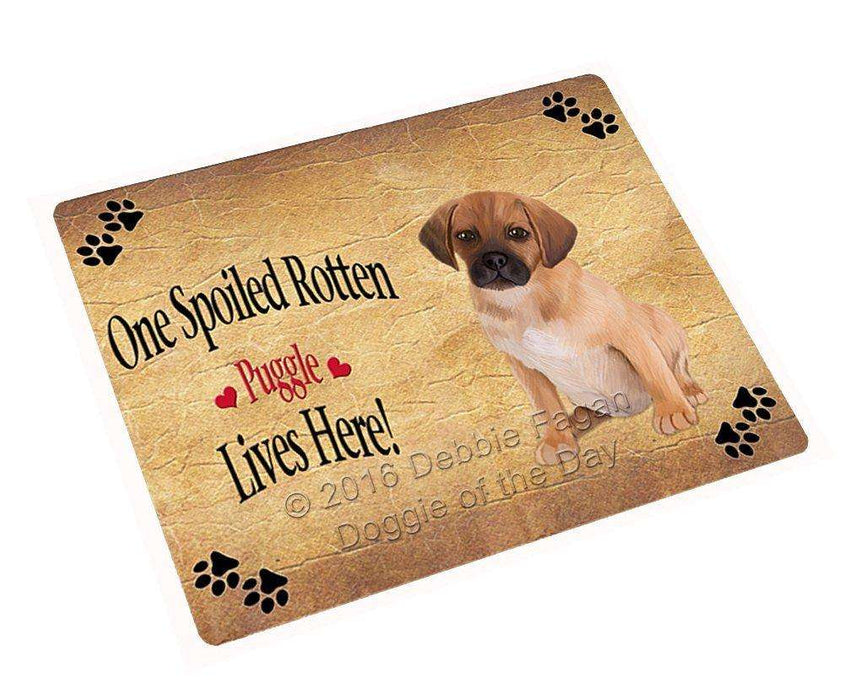 Puggle Spoiled Rotten Dog Tempered Cutting Board (Small)