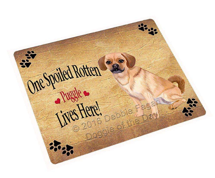 Puggle Spoiled Rotten Dog Tempered Cutting Board