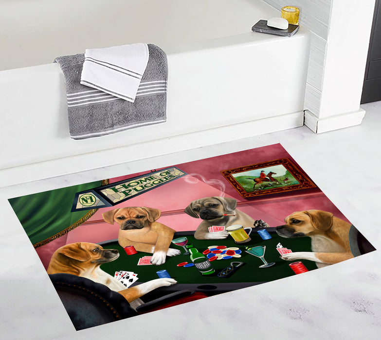 Home of  Puggle Dogs Playing Poker Bath Mat