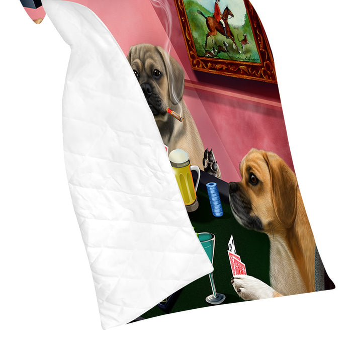 Home of  Puggle Dogs Playing Poker Quilt
