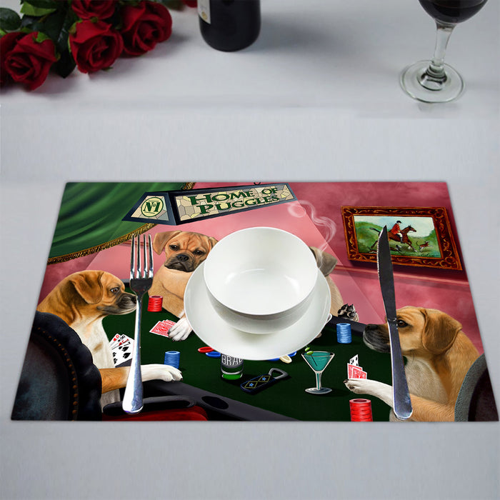 Home of  Puggle Dogs Playing Poker Placemat