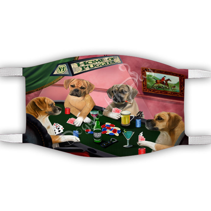 Home of Puggle Dogs Playing Poker Face Mask FM49811