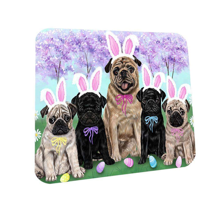 Pugs Dog Easter Holiday Coasters Set of 4 CST49182