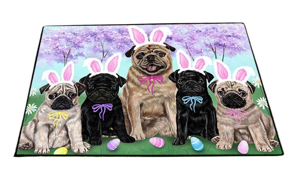 Pugs Dog Easter Holiday Floormat FLMS49632