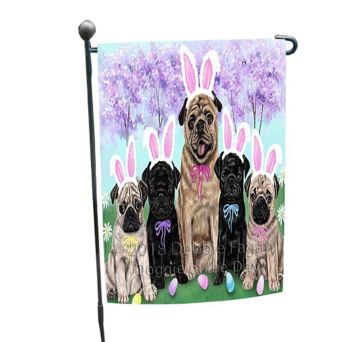 Pugs Dog Easter Holiday Garden Flag GFLG49266