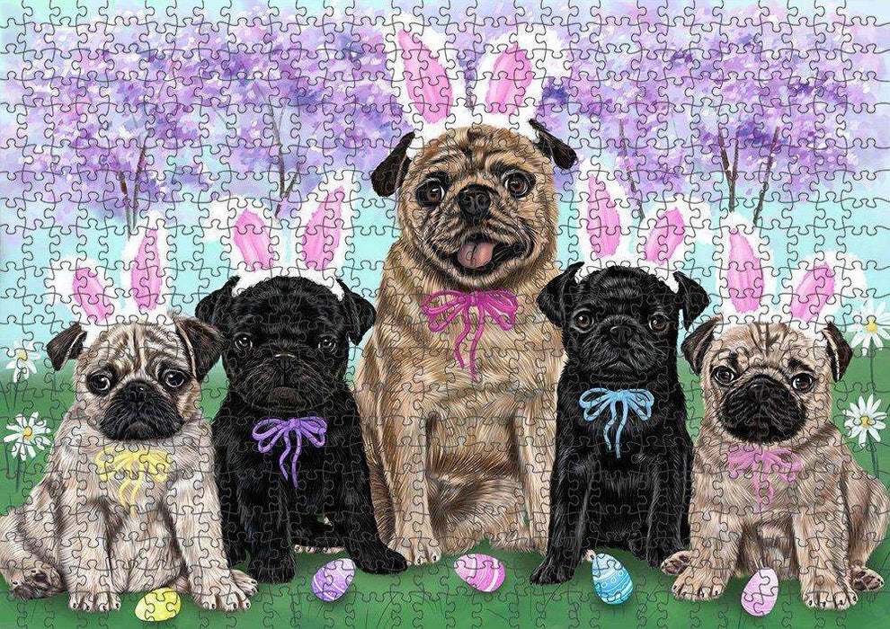 Pugs Dog Easter Holiday Puzzle with Photo Tin PUZL51615