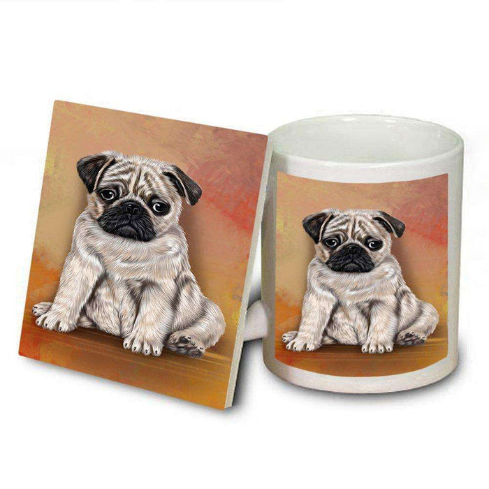 Pugs Puppy Dog Mug and Coaster Set
