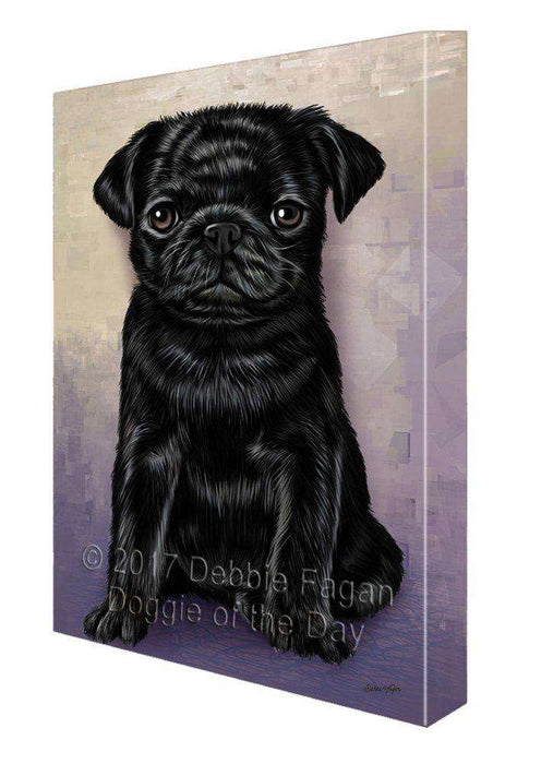 Pugs Puppy Dog Painting Printed on Canvas Wall Art Signed