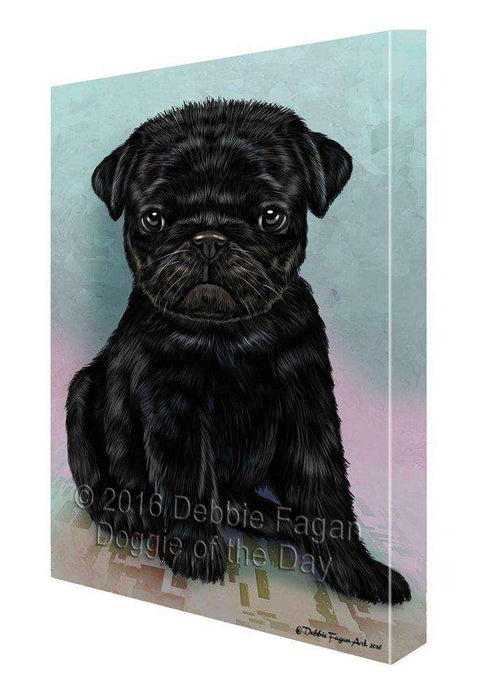 Pugs Puppy Dog Painting Printed on Canvas Wall Art