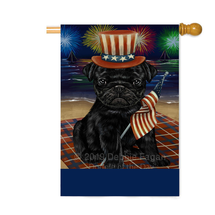 Personalized 4th of July Firework Pug Dog Custom House Flag FLG-DOTD-A58089