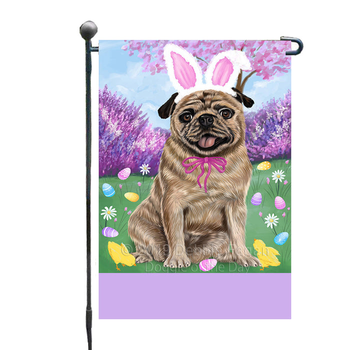 Personalized Easter Holiday Pug Dog Custom Garden Flags GFLG-DOTD-A58961