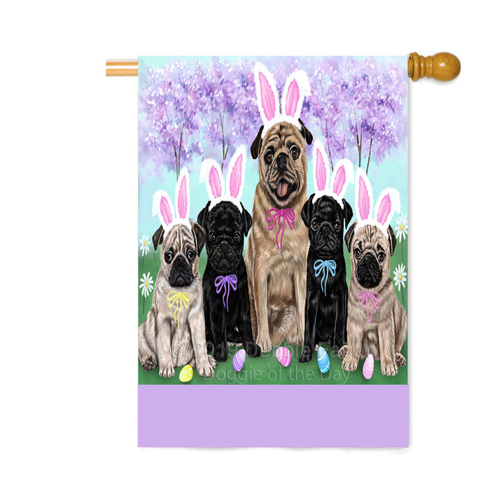 Personalized Easter Holiday Pug Dogs Custom House Flag FLG-DOTD-A59018