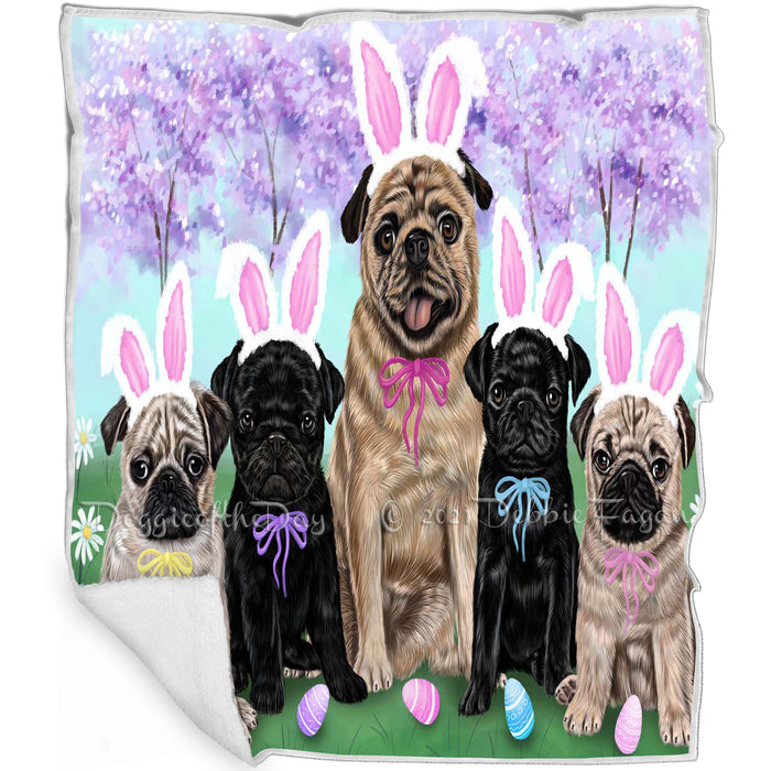 Pugs Dog Easter Holiday Blanket BLNKT59817