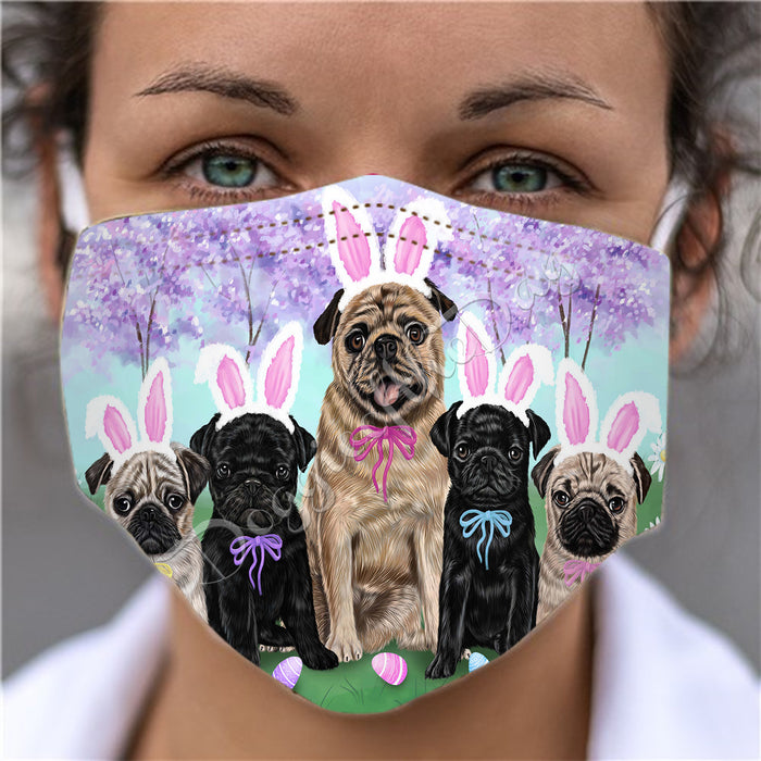 Easter Holiday Pug Dogs Face Mask FM49625