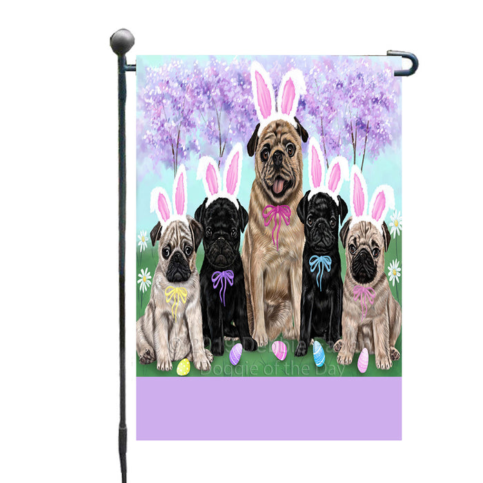 Personalized Easter Holiday Pug Dogs Custom Garden Flags GFLG-DOTD-A58962