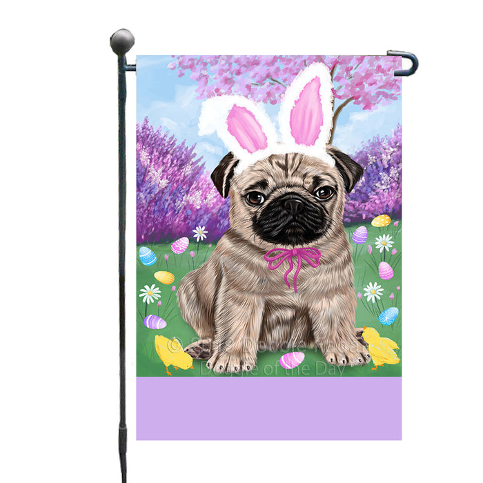 Personalized Easter Holiday Pug Dog Custom Garden Flags GFLG-DOTD-A58963