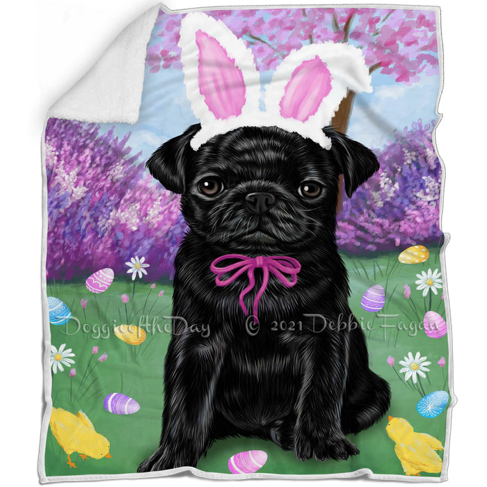 Pug Dog Easter Holiday Blanket BLNKT59835
