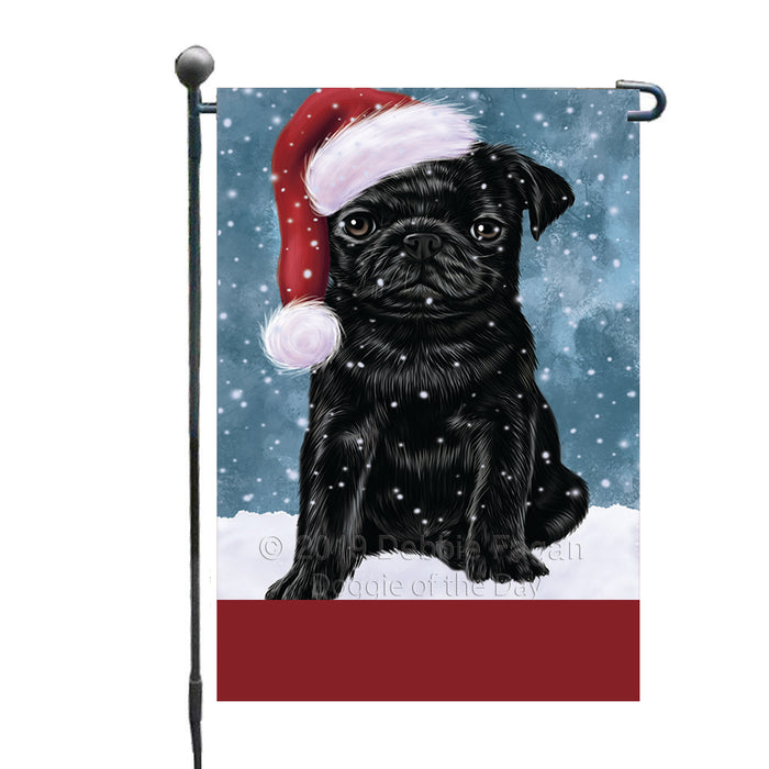 Personalized Let It Snow Happy Holidays Pug Dog Custom Garden Flags GFLG-DOTD-A62415