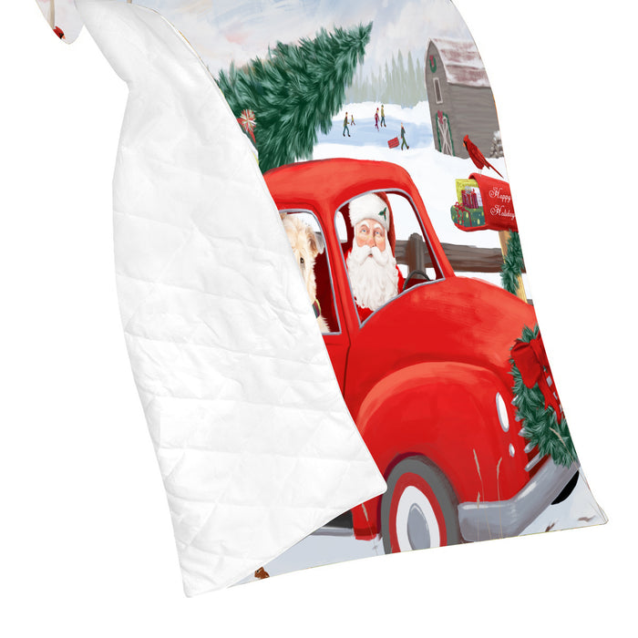 Christmas Santa Express Delivery Red Truck Wheaten Terrier Dogs Quilt
