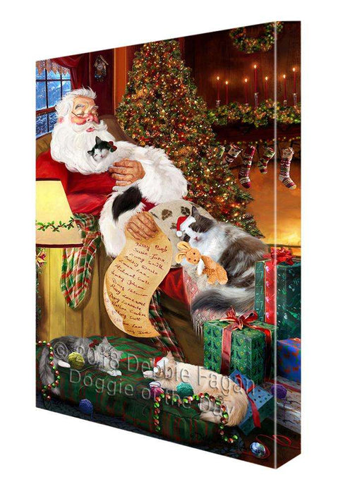 Ragamuffin Cats and Kittens Sleeping with Santa  Canvas Print Wall Art Décor CVS108503